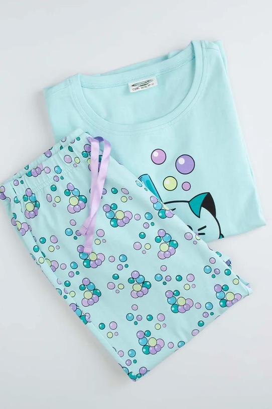 Dětské bavlněné pyžamo Coccodrillo WC6448209PJS tyrkysová