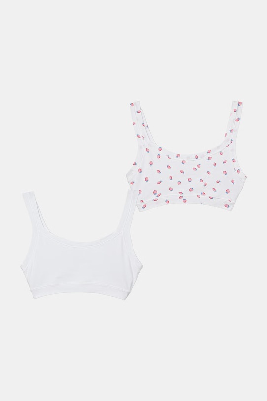 United Colors of Benetton biustonosz dziecięcy bawełniany 2-pack biały 3RDW0R00A.G.Stagionale