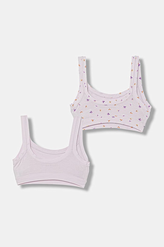 United Colors of Benetton biustonosz dziecięcy bawełniany 2-pack fioletowy 3RDW0R00A.G.Stagionale