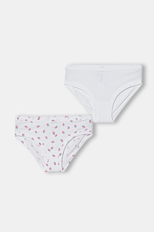 United Colors of Benetton nohavičky detské bavlnené s elastanom 2-pak biela 3RDW0S032.G.Stagionale