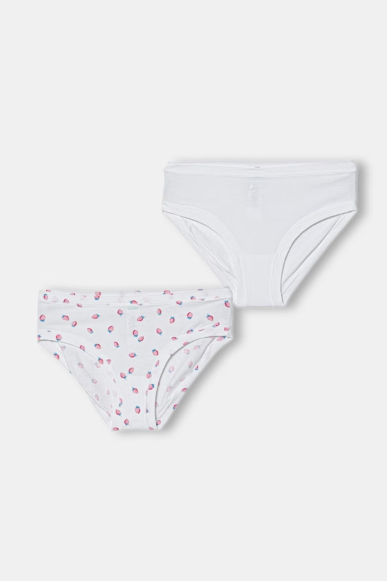 United Colors of Benetton nohavičky detské bavlnené s elastanom 2-pak biela 3RDW0S032.G.Stagionale