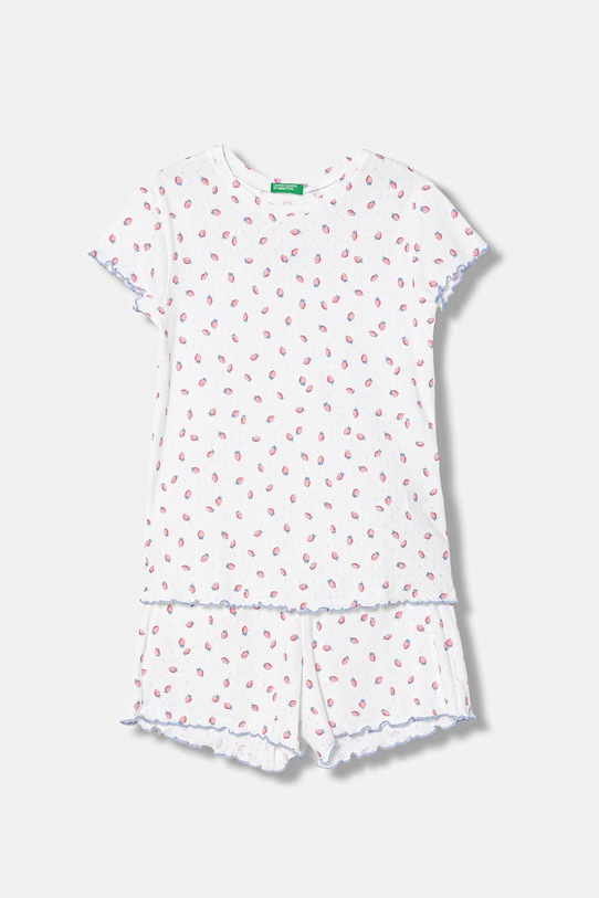 United Colors of Benetton dvoudílné dětské bavlněné pyžamo bílá 3OJC0P09Z.G.Stagionale