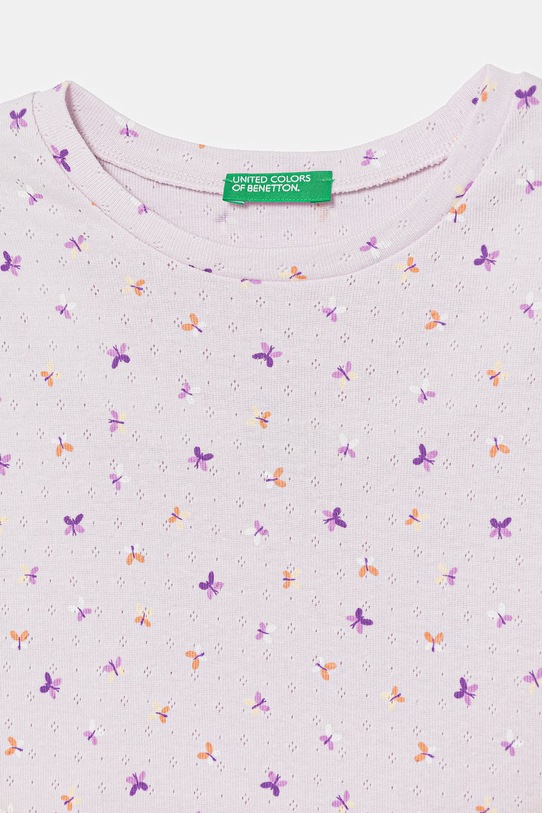 Dziewczynka United Colors of Benetton piżama dwuczęściowa dziecięca bawełniana 3OJC0P09Z.G.Stagionale fioletowy