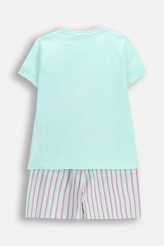 Coccodrillo piżama dwuczęściowa dziecięca bawełniana WC6448202LGD turkusowy SS26
