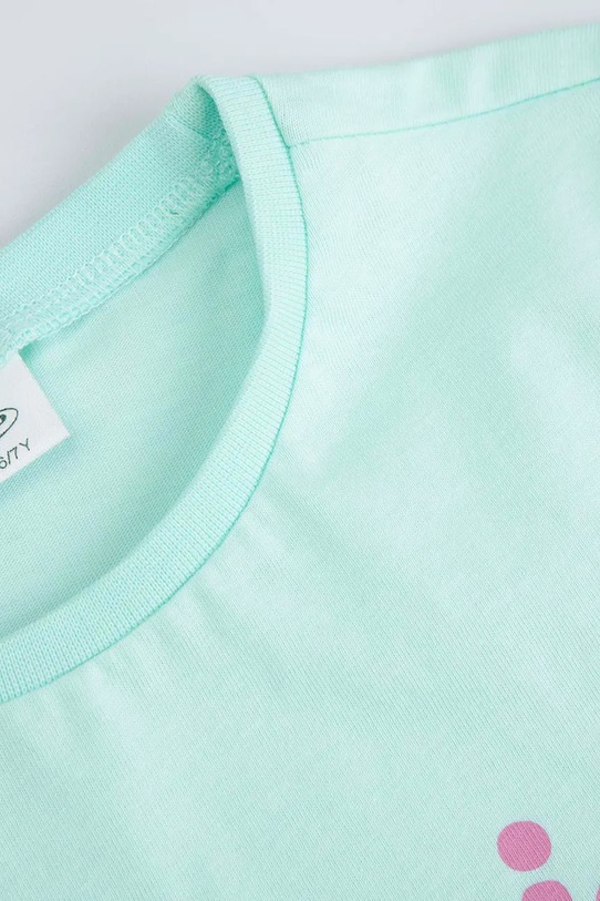 Dziewczynka Coccodrillo piżama dwuczęściowa dziecięca bawełniana WC6448202LGD turkusowy