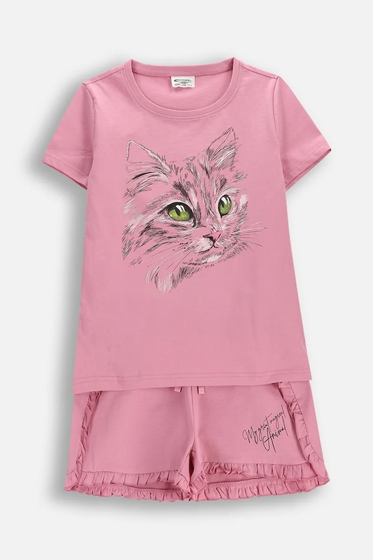 Coccodrillo piżama dziecięca bawełniana różowy WC6448205PJS