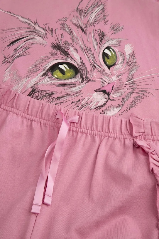 Coccodrillo piżama dziecięca bawełniana różowy WC6448205PJS