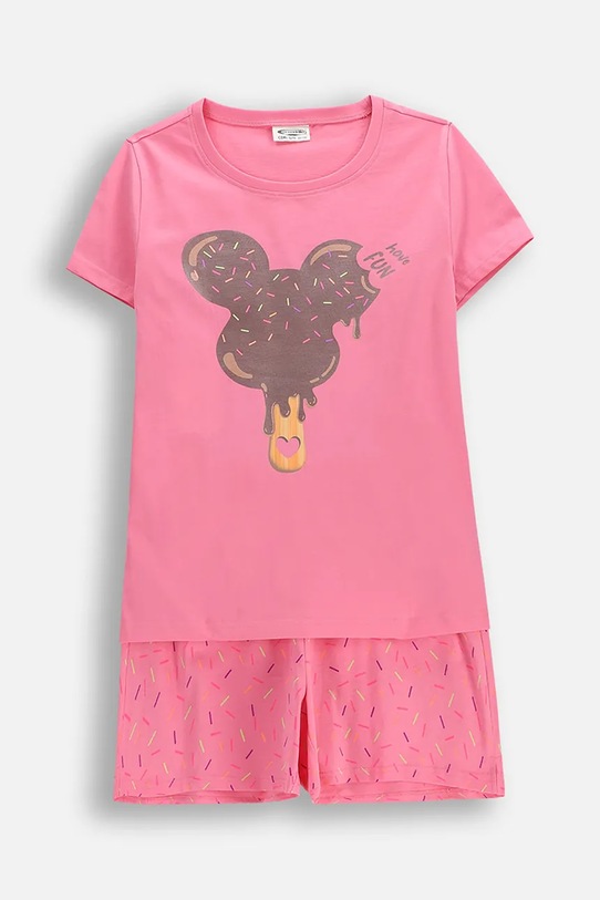 Coccodrillo piżama dziecięca bawełniana różowy WC6448207PJS