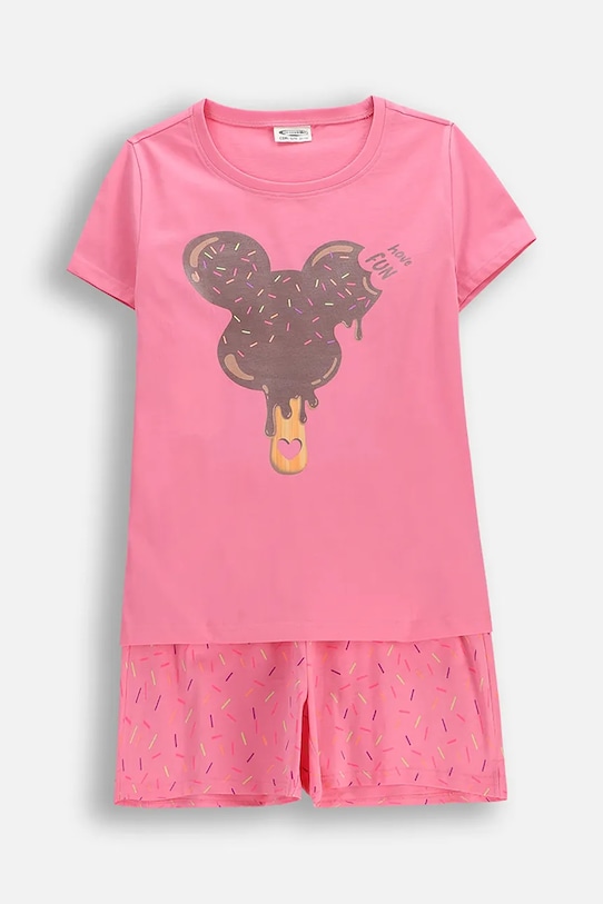 Coccodrillo piżama dziecięca bawełniana różowy WC6448207PJS