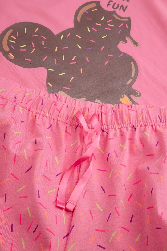 Coccodrillo piżama dziecięca bawełniana różowy WC6448207PJS