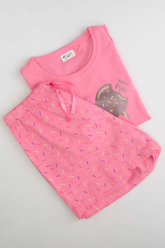 Coccodrillo piżama dziecięca bawełniana WC6448207PJS różowy