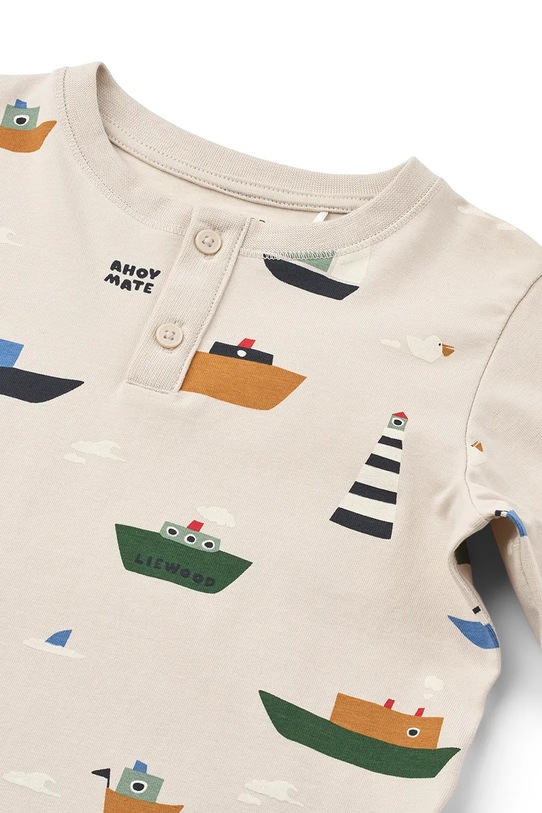 Liewood piżama dziecięca Wilhelm Printed Pyjamas Set beżowy LW20674.PPY2