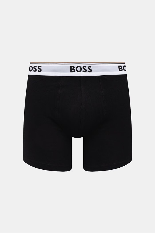 BOSS boksarice moške z bombažem BoxerBr 3P Power Des paket 3 kosov 50554438 črna SS26