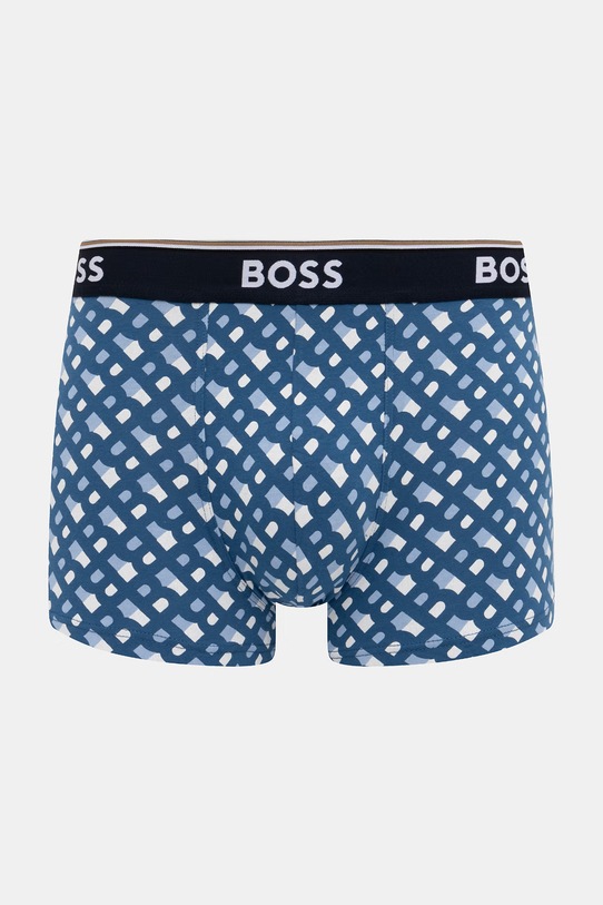 BOSS bokserki męskie bawełniane z elastanem Trunk 3P Power Desig 3-pack 50554443 niebieski SS26