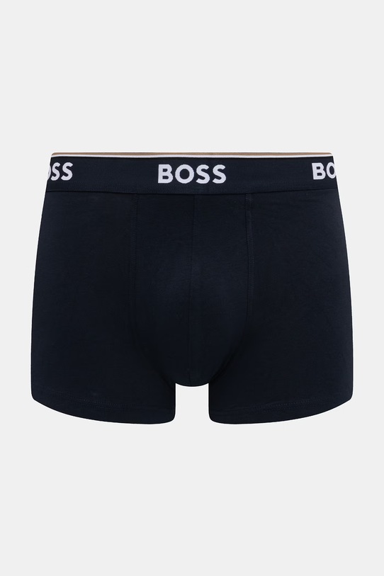 Odzież BOSS bokserki męskie bawełniane z elastanem Trunk 3P Power Desig 3-pack 50554443 niebieski
