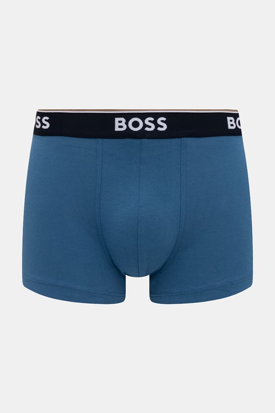 BOSS bokserki męskie bawełniane z elastanem Trunk 3P Power Desig 3-pack niebieski 50554443