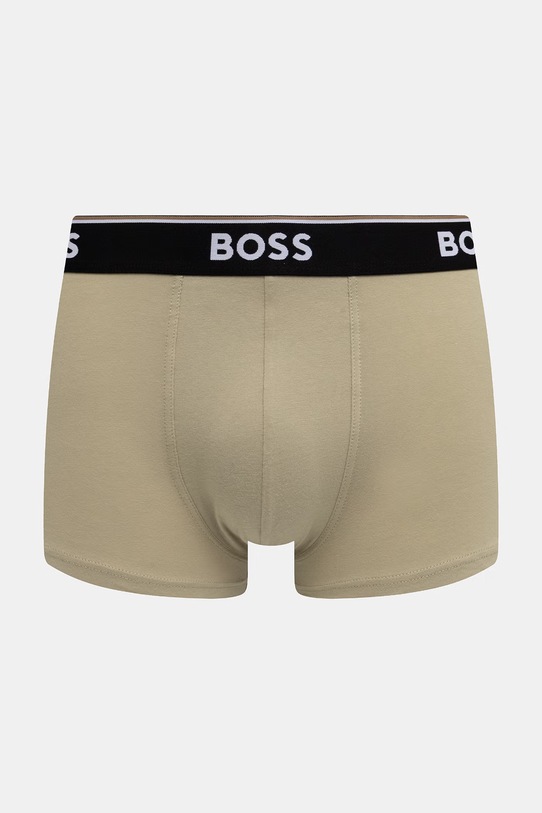 Oblečenie BOSS boxerky pánske bavlnené s elastanom Trunk 3P Power Desig 3-pak 50554443 zelená