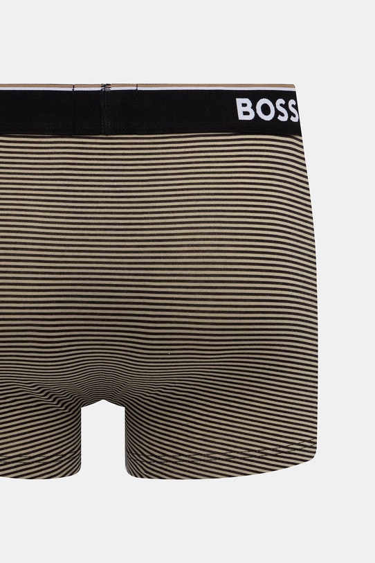 BOSS boxerky pánske bavlnené s elastanom Trunk 3P Power Desig 3-pak 50554443 zelená