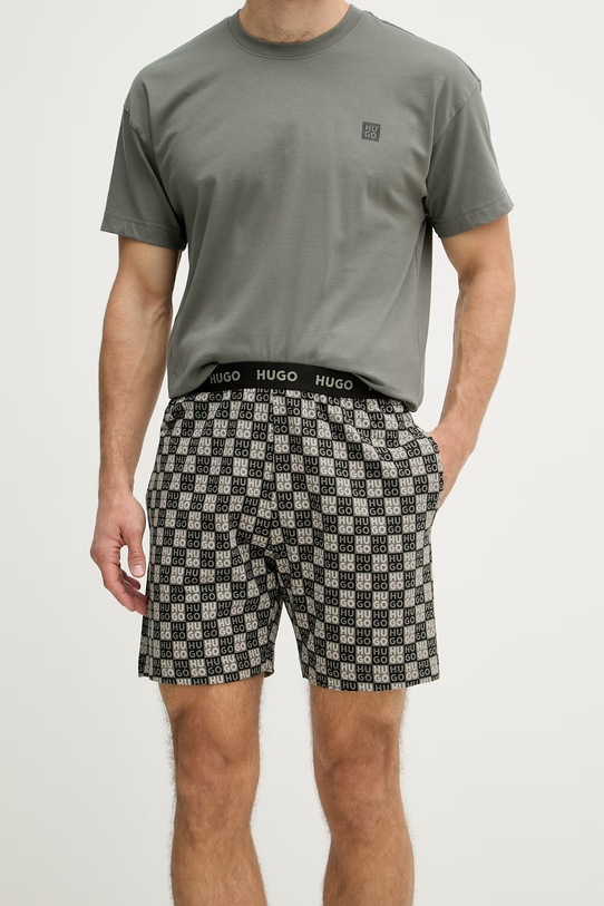 Abbigliamento HUGO pigiama a due parti da uomo AARON_SHORT SET 50556777 verde