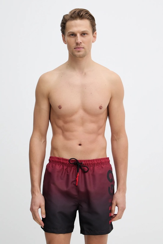 HUGO szorty kąpielowe RAY Planet friendly bordowy 50555582