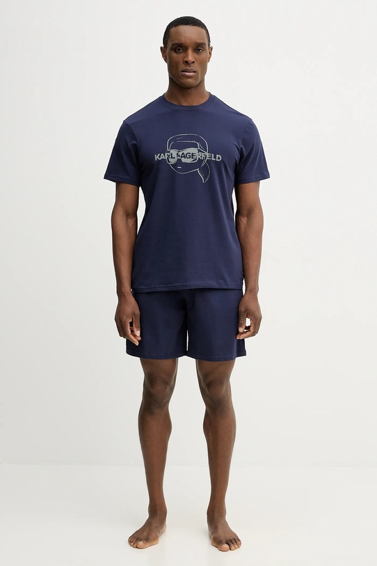 Karl Lagerfeld piżama IKON nadruk granatowy B1M45005