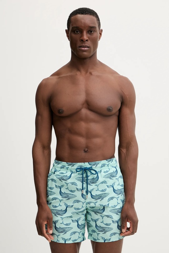 Vilebrequin szorty kąpielowe MOOREA drobny wzór turkusowy MOODB106
