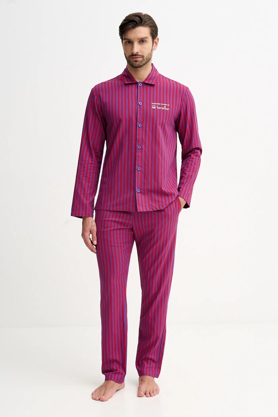 United Colors of Benetton piżama bawełniana x Stranger Things wzorzyste fioletowy 4QFZ4P02Z