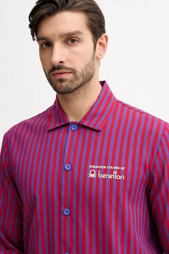 Odzież United Colors of Benetton piżama bawełniana x Stranger Things 4QFZ4P02Z fioletowy