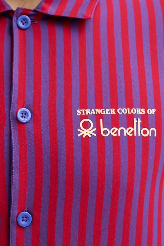 United Colors of Benetton piżama bawełniana x Stranger Things 4QFZ4P02Z fioletowy