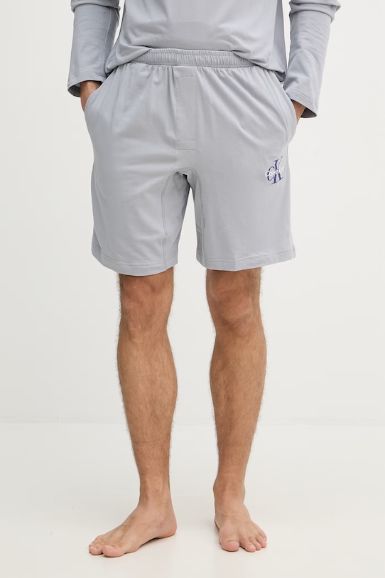 Calvin Klein Underwear pyžamové šortky pánske sivá LV00NM2973