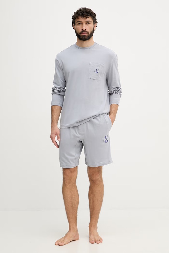 Calvin Klein Underwear pyžamové šortky pánske LV00NM2973 sivá SS26