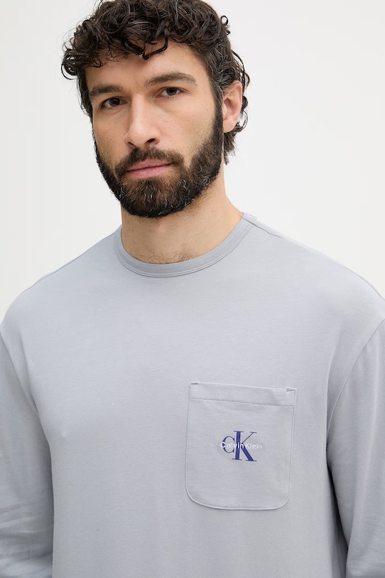 Calvin Klein Underwear dvojdielne pyžamo pánske bavlnené s elastanom LV00NM2999 sivá