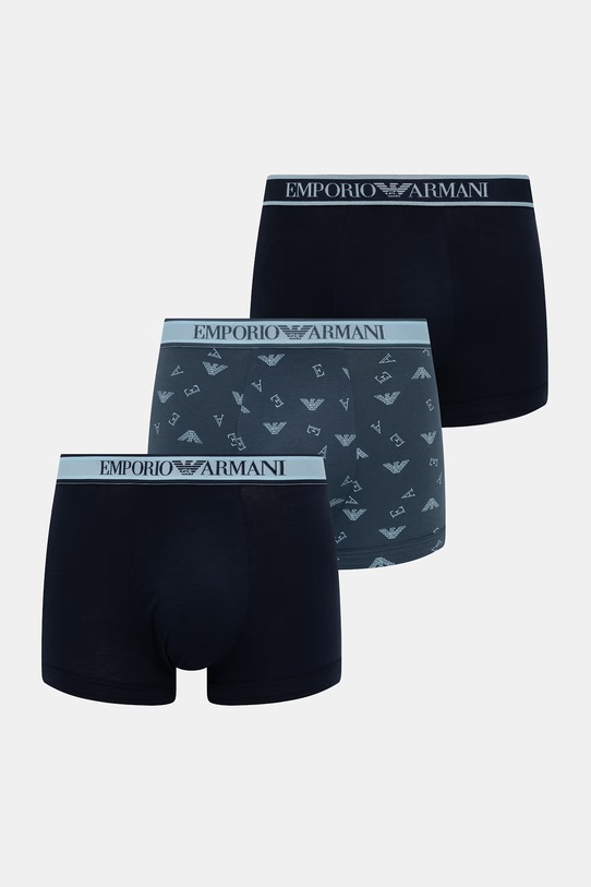 Emporio Armani Underwear priliehavé boxerky pánske 3-pak tmavomodrá EM000370.AF20669