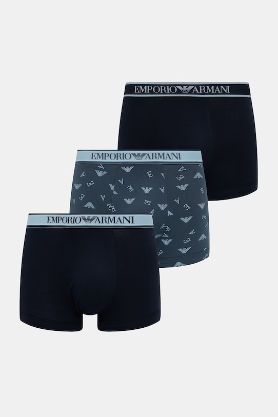 Emporio Armani Underwear priliehavé boxerky pánske 3-pak tmavomodrá EM000370.AF20669