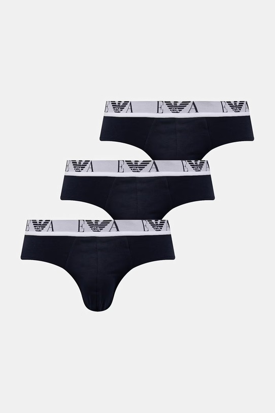 Emporio Armani Underwear slipy 3-pack dzianina granatowy EM000258.AF14131