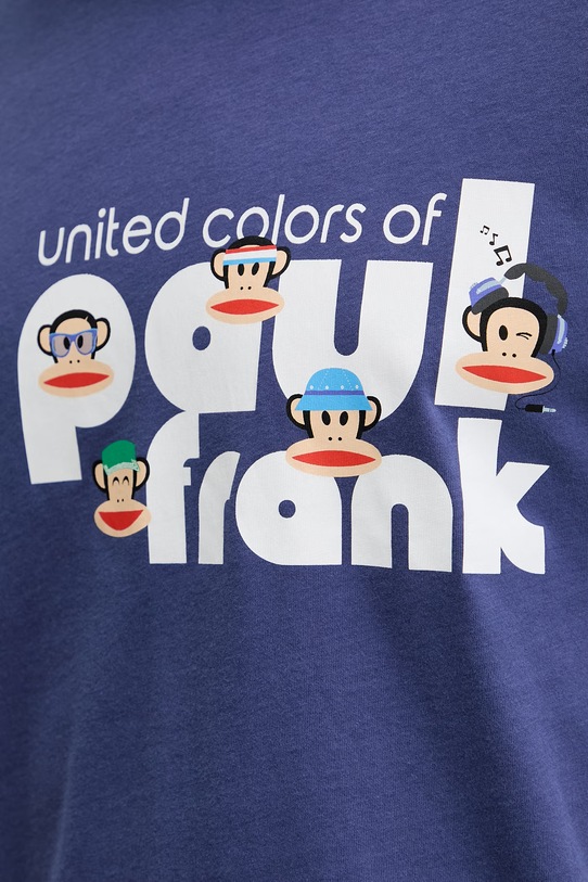 United Colors of Benetton cămașă de pijama pentru bărbați, din bumbac 3VR54M02A bleumarin