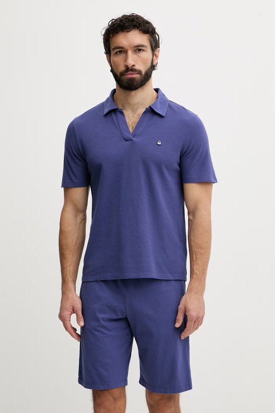 United Colors of Benetton πιτζάμα Ανδρική βαμβακερή σκούρο μπλε 3YES4P036