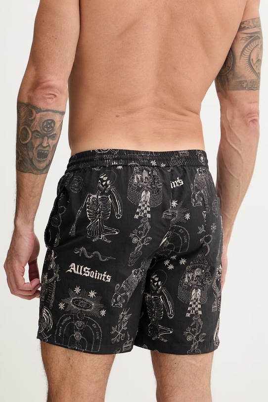 Odzież AllSaints szorty kąpielowe męskie TERRA M006WE czarny