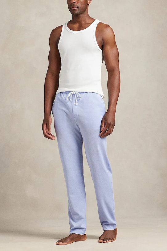 Odzież Polo Ralph Lauren spodnie piżamowe bawełniane 714939274 niebieski