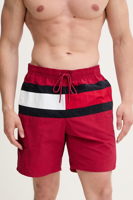 Tommy Hilfiger koupací šortky pánské UM0UM03935 burgundské SS26