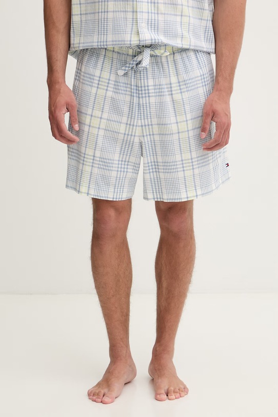 Oblečení Tommy Hilfiger dvoudílné pyžamo pánské s bavlnou UM0UM03799 modrá