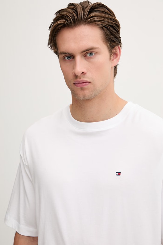 Tommy Hilfiger pijama din două piese pentru bărbați, din bumbac cu elastan alb UM0UM03834