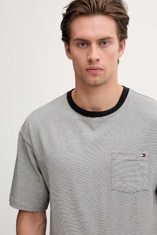 Tommy Hilfiger dvoudílné pyžamo pánské bavlněné s elastanem černá UM0UM03846