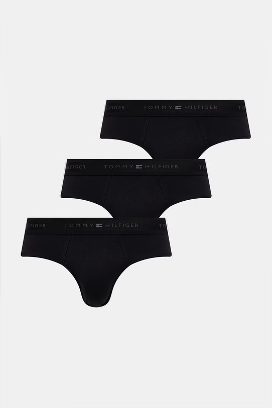 Tommy Hilfiger slipy pánske bavlnené s elastanom 3-pak čierna UM0UM03769