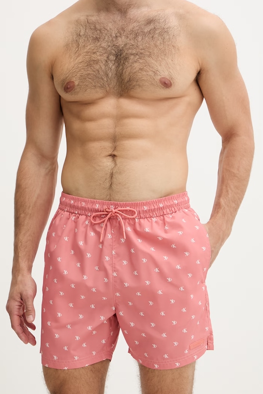 Calvin Klein kopalne kratke hlače moške LV00N61027 oranžna SS26