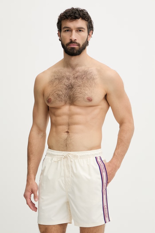 Calvin Klein kopalne kratke hlače moške bež LV00N61042