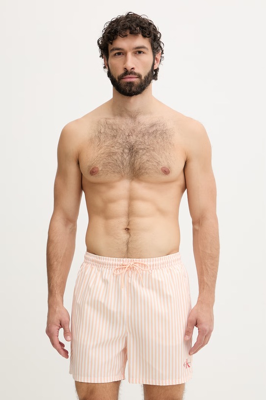 Calvin Klein σορτς μαγιό Ανδρικά πορτοκαλί LV00N61045