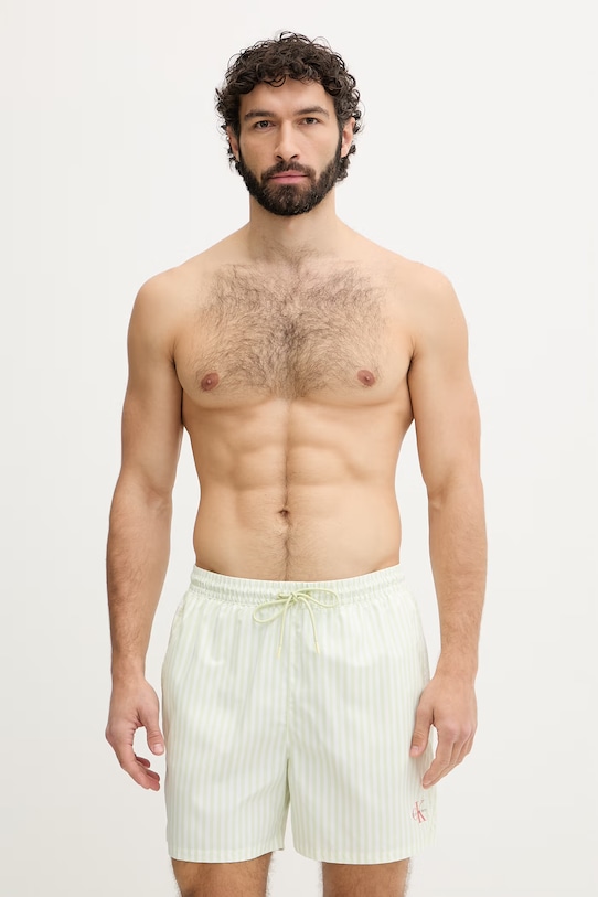 Calvin Klein plavecké šortky pánske zelená LV00N61045