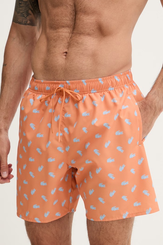 Lacoste szorty kąpielowe męskie MH1851 pomarańczowy SS26