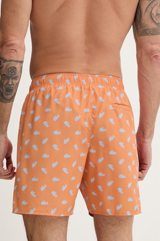 Oblečenie Lacoste plavecké šortky pánske MH1851 oranžová